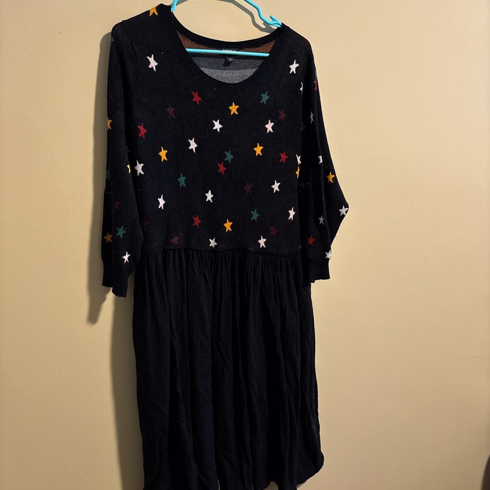 Torrid sweater top dress with star pattern